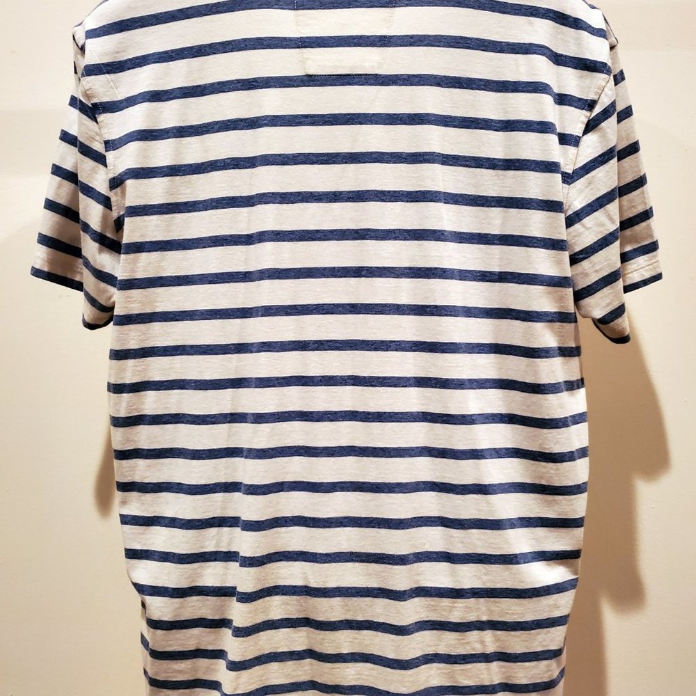 Daniel Buchler NY Blue Striped Crew T-Shirt XL - Picture 6 of 6